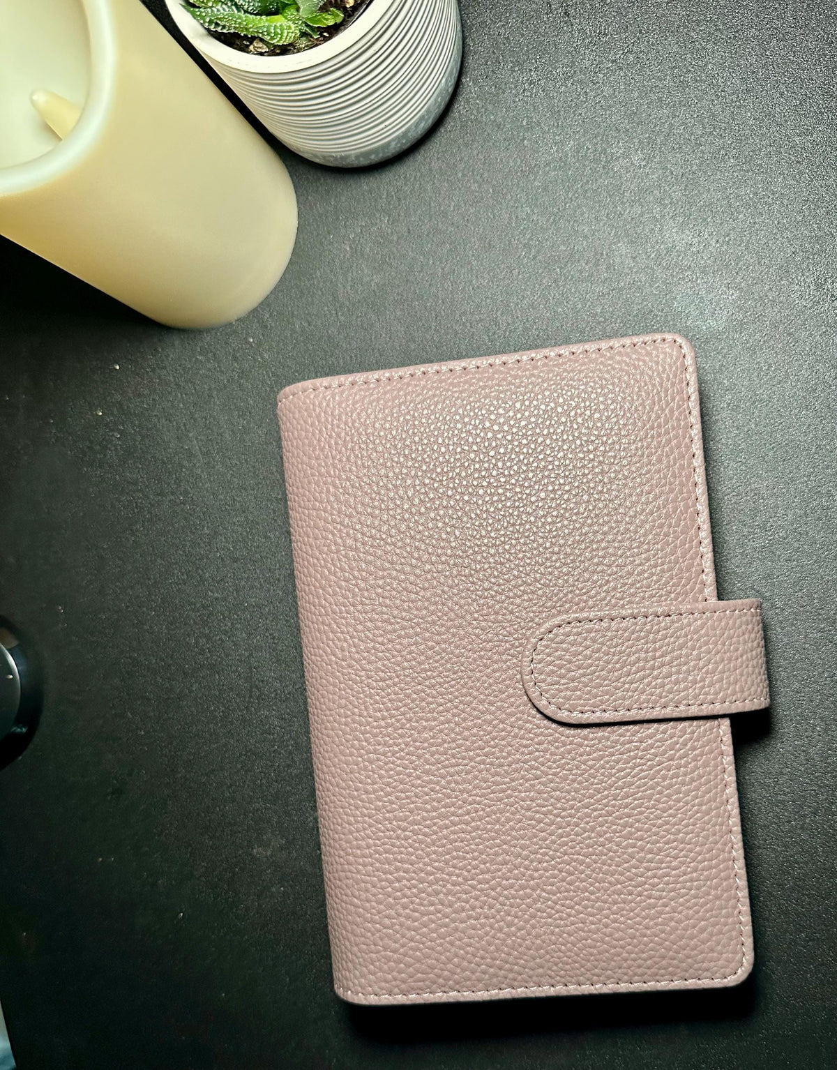 Vegan Pebbled Leather Budget Binder- A6