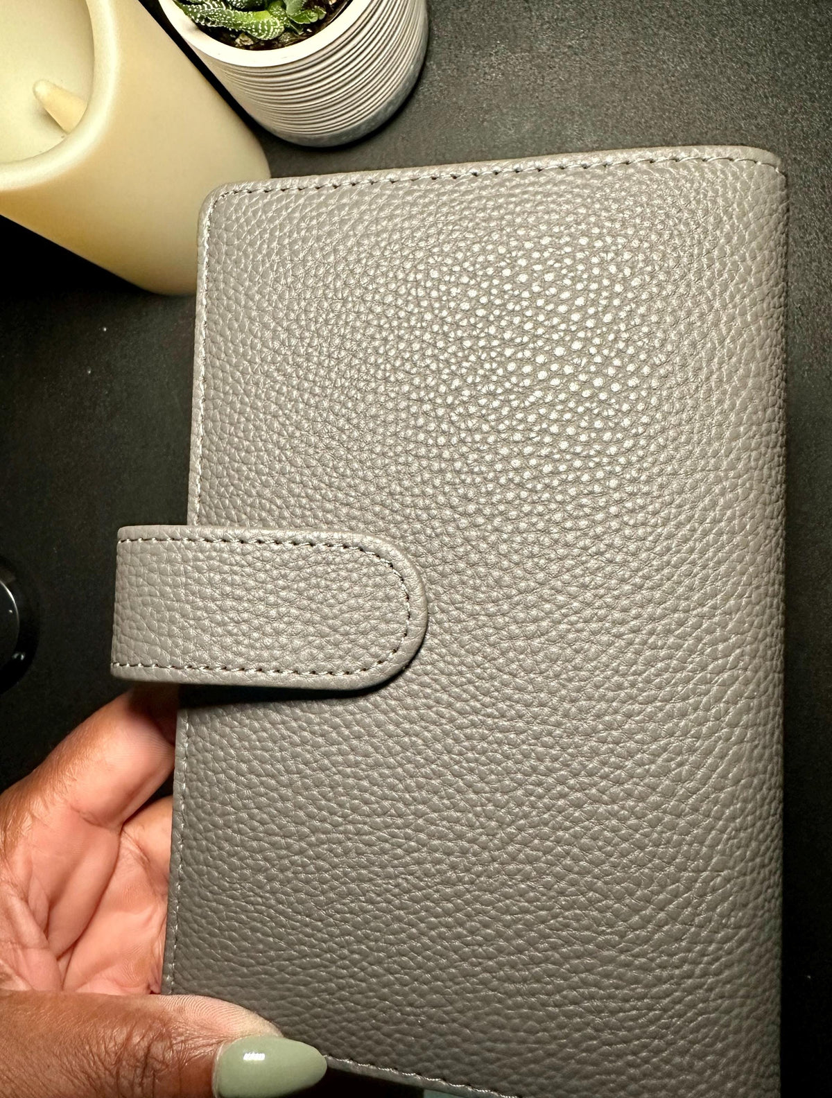 Vegan Pebbled Leather Budget Binder- A6