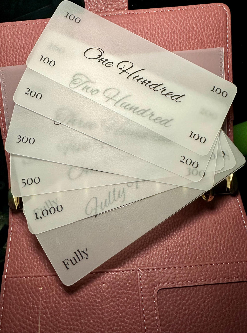 Minimalist A6 Cash Placeholders, Set of 6