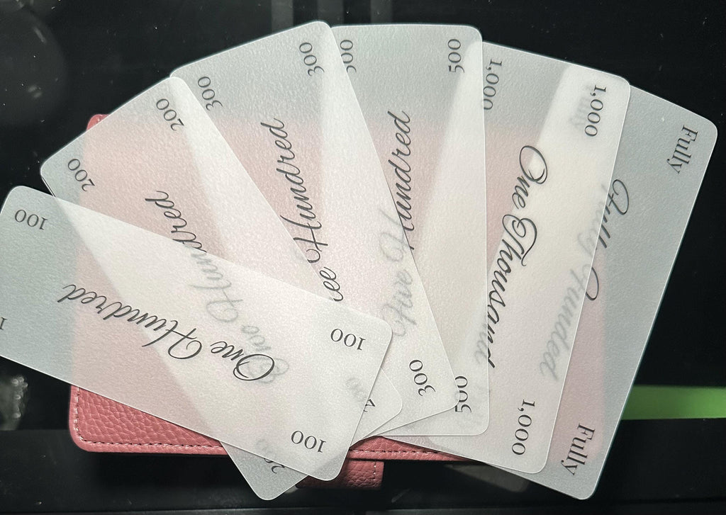 Minimalist A6 Cash Placeholders, Set of 6