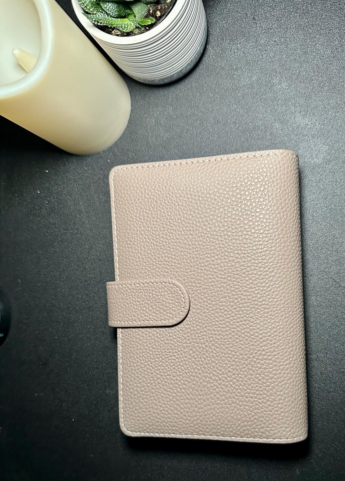 Vegan Pebbled Leather Budget Binder- A6
