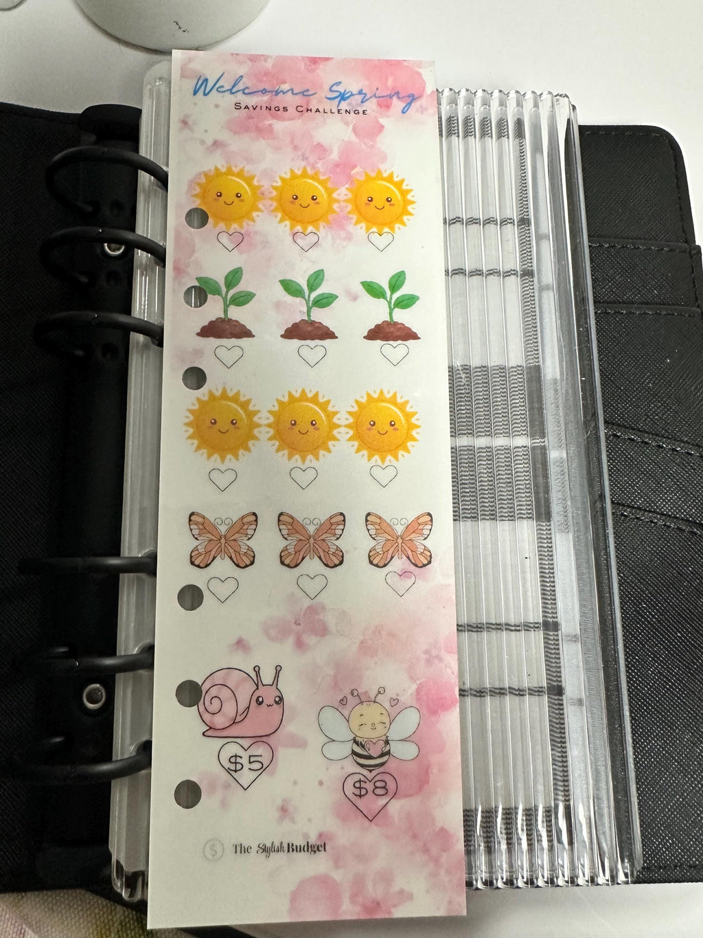 Welcome Spring - A6 Bookmark Savings Challenge