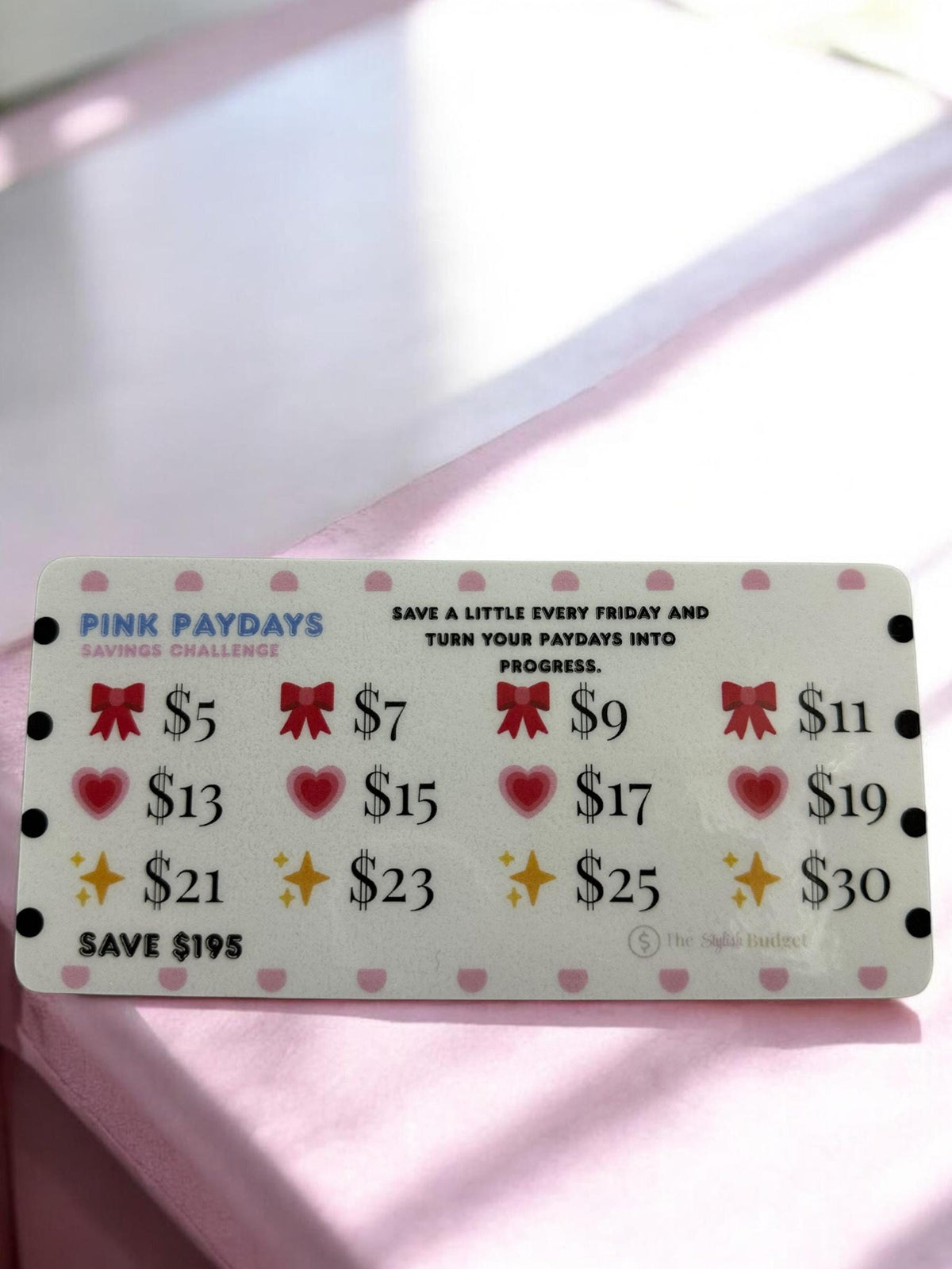 Pink Paydays Savings Challenge