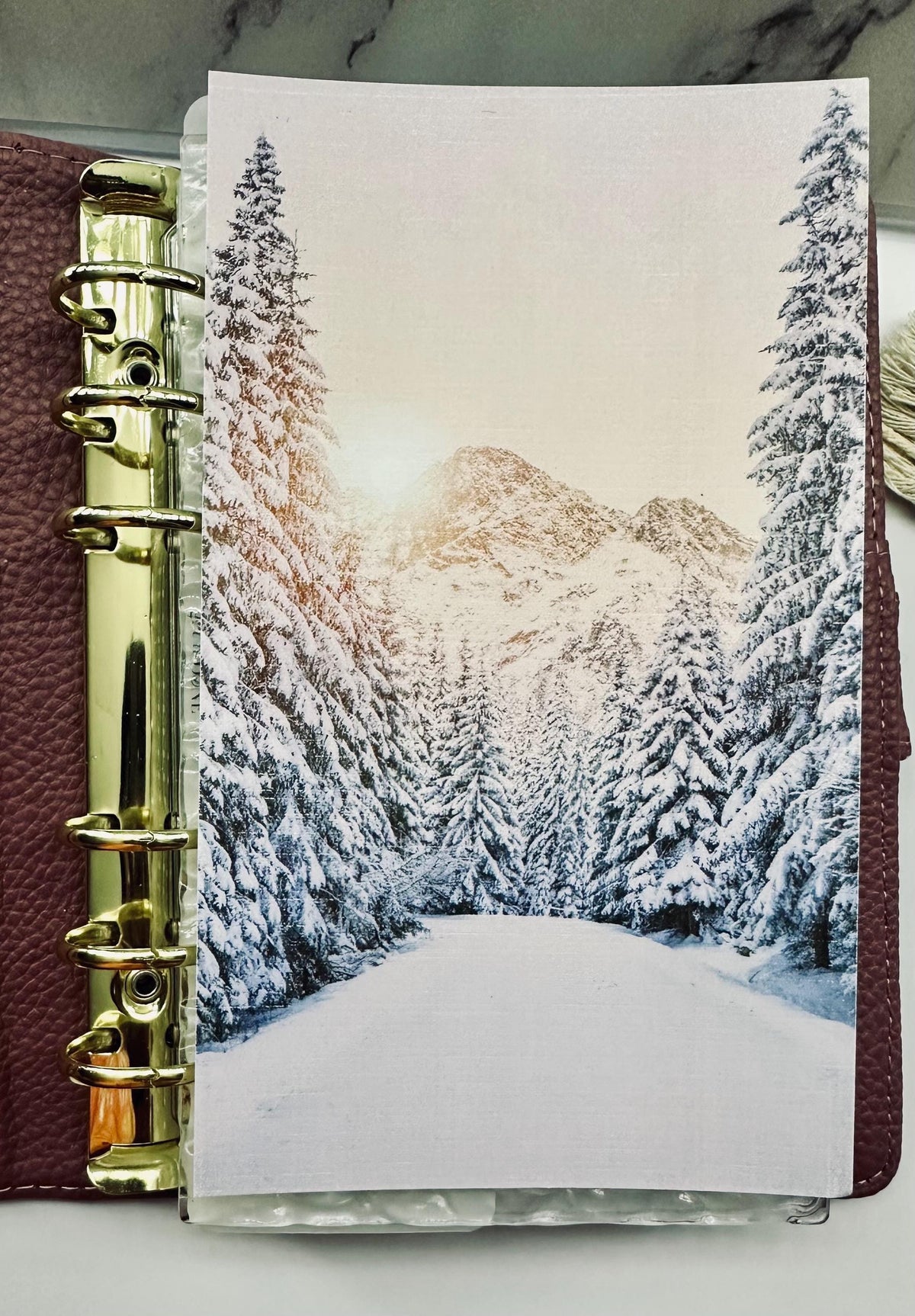Snowy Christmas Mountain-Linen Dashboard