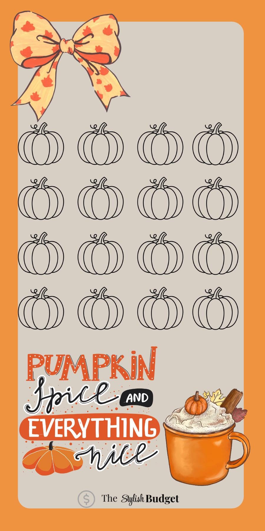 Fall Savings Challenge Printable